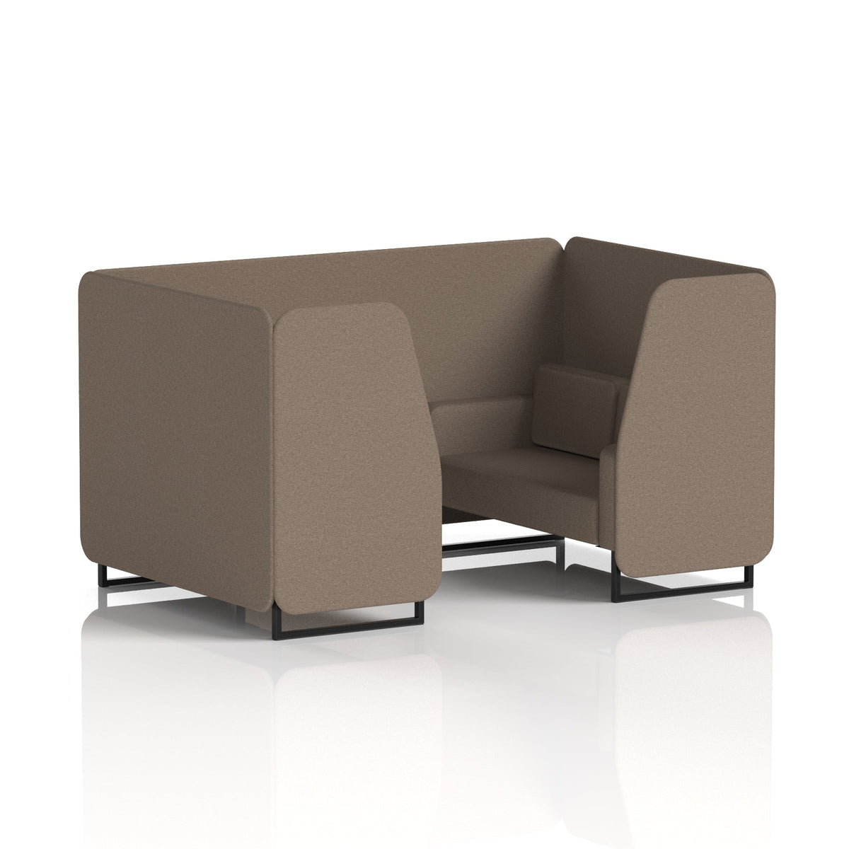 Commercial 4 Seater Privacy Booth – Single Tone – Crib 5 X2 - Theory Panels And Sofa Black - Industrious Decor