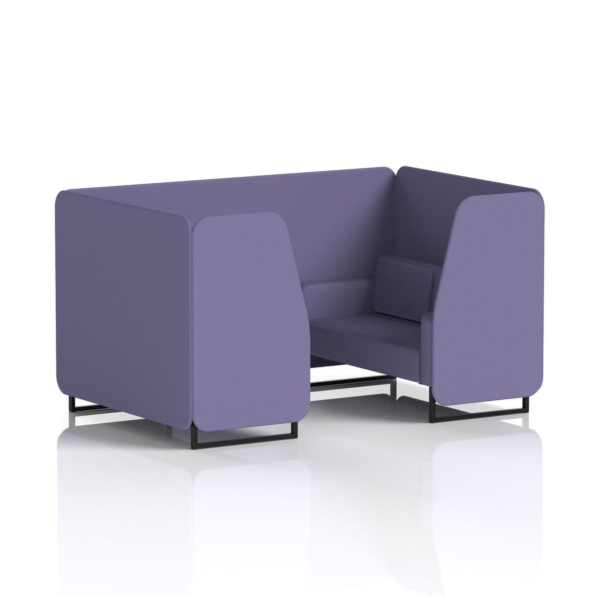Commercial 4 Seater Privacy Booth – Single Tone – Crib 5 Synergy - Order Panels And Sofa Black - Industrious Decor