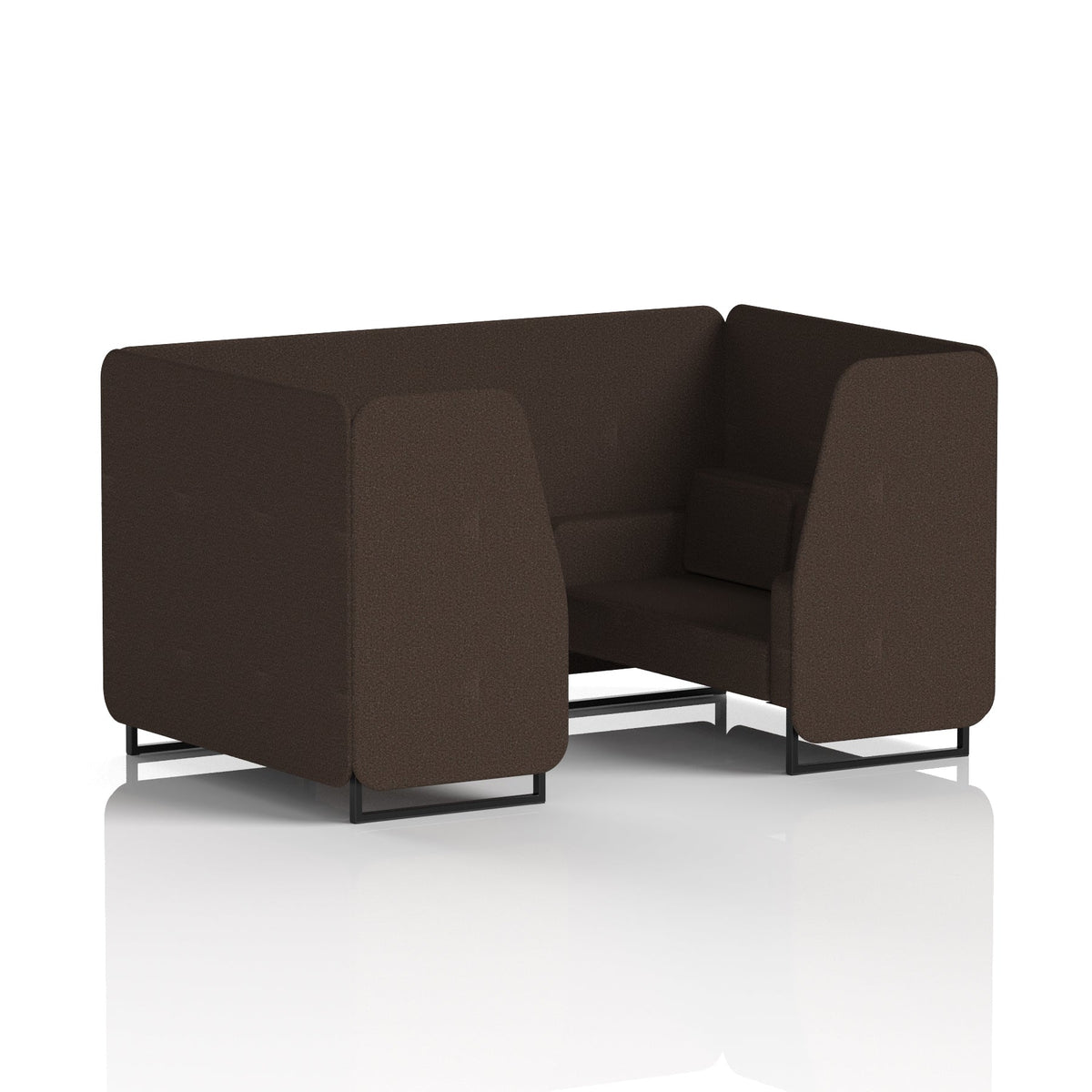 Commercial 4 Seater Privacy Booth – Single Tone – Crib 5 Synergy - Wed Panels And Sofa Black - Industrious Decor
