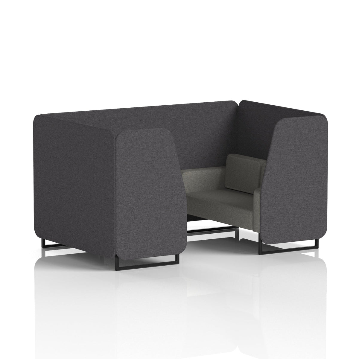 Commercial 4 Seater Privacy Booth – Two Tone – Crib 5 X2 - Arithmetic Panels And Number Sofa Black - Industrious Decor