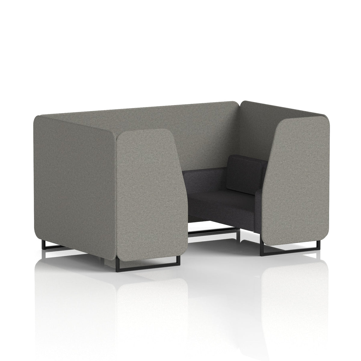 Commercial 4 Seater Privacy Booth – Two Tone – Crib 5 X2 - Number Panels And Arithmetic Sofa Black - Industrious Decor