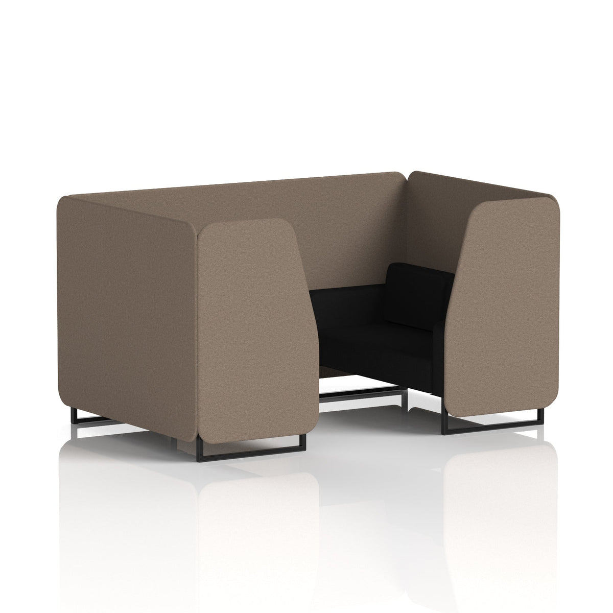 Commercial 4 Seater Privacy Booth – Two Tone – Crib 5 X2 - Theory Panels And Diameter Sofa Black - Industrious Decor