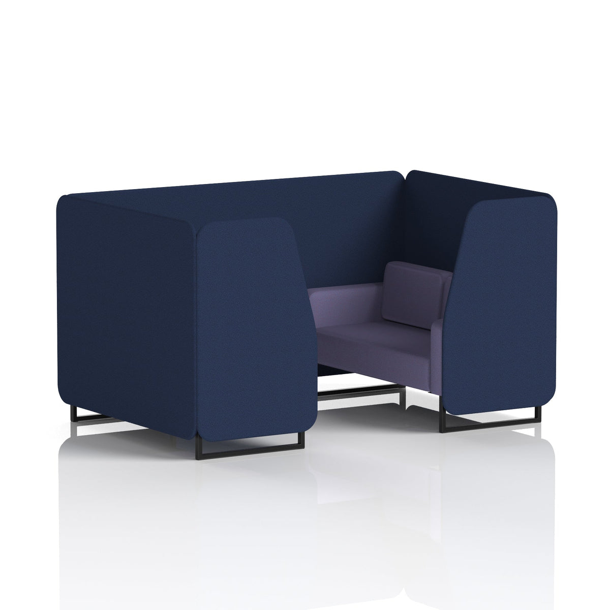 Commercial 4 Seater Privacy Booth – Two Tone – Crib 5 Synergy - Alike Panels And Order Sofa Black - Industrious Decor