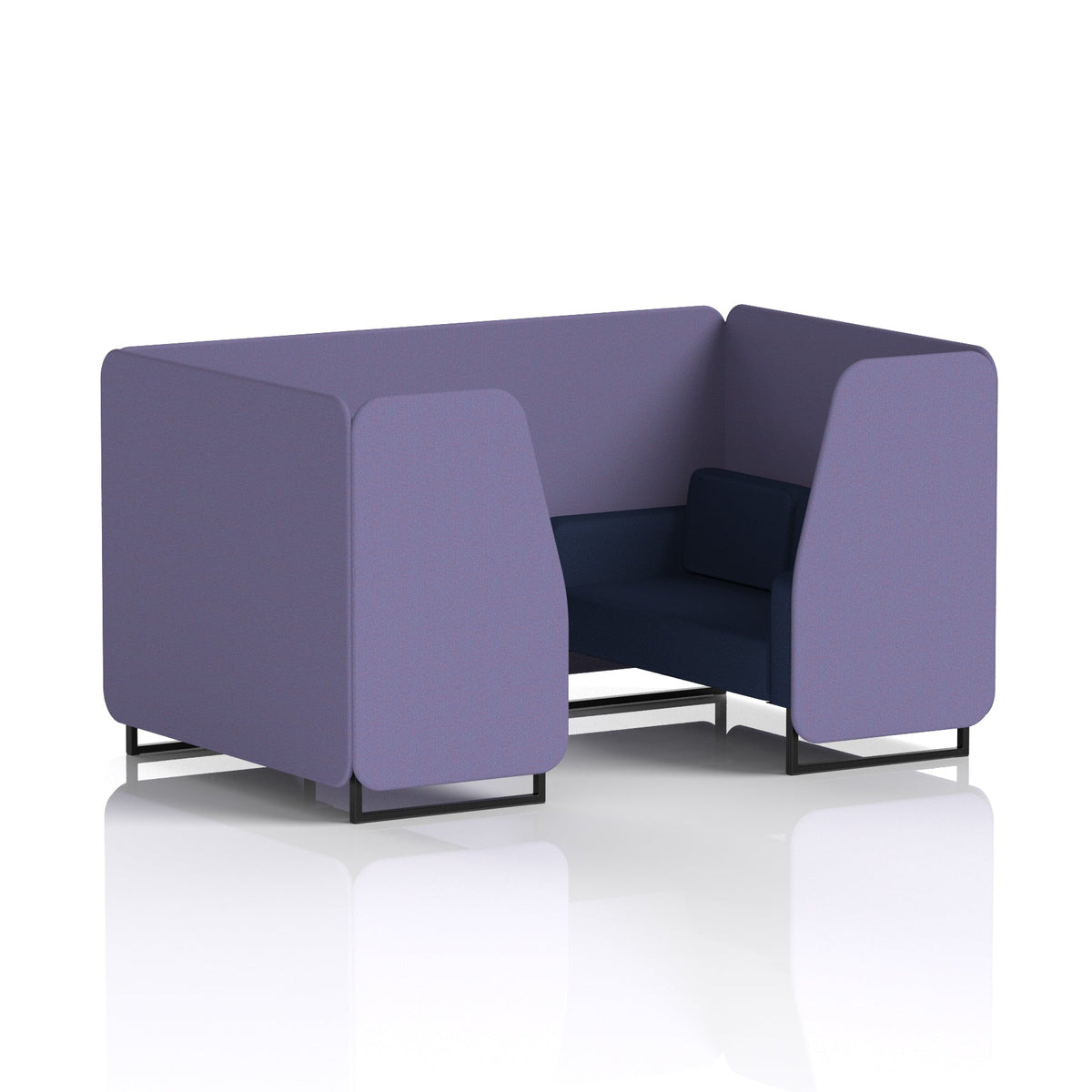 Commercial 4 Seater Privacy Booth – Two Tone – Crib 5 Synergy - Order Panels And Alike Sofa Black - Industrious Decor