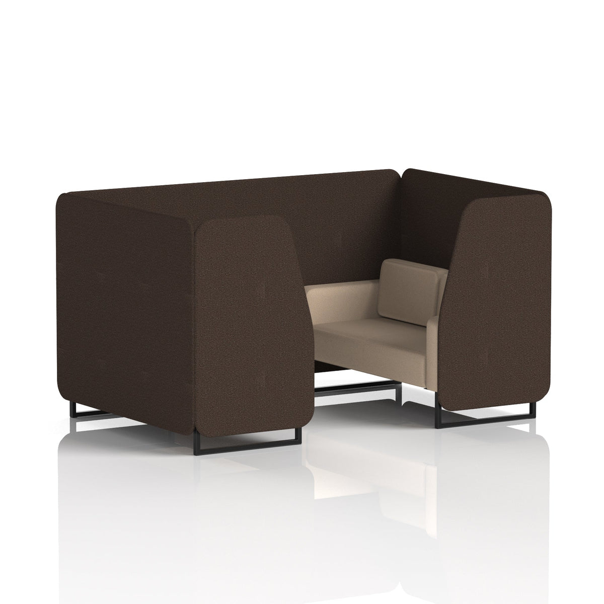 Commercial 4 Seater Privacy Booth – Two Tone – Crib 5 Synergy - Wed Panels And Affix Sofa Black - Industrious Decor