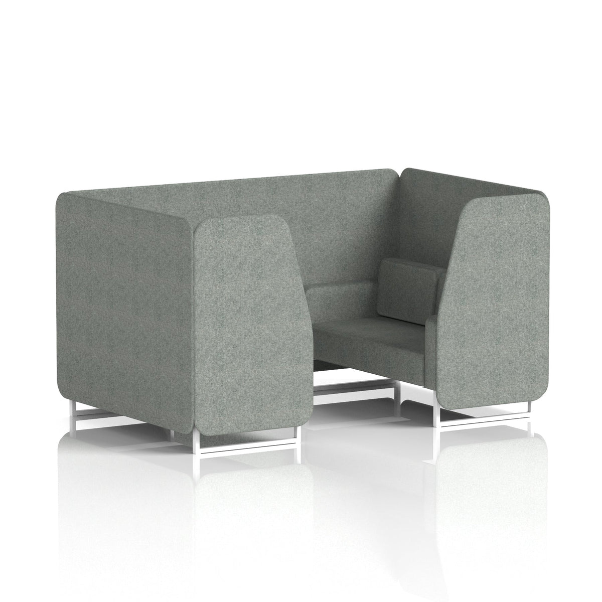 Commercial 4 Seater Privacy Booth – Single Tone – Crib 5 Rivet - Prime Panels And Sofa White - Industrious Decor