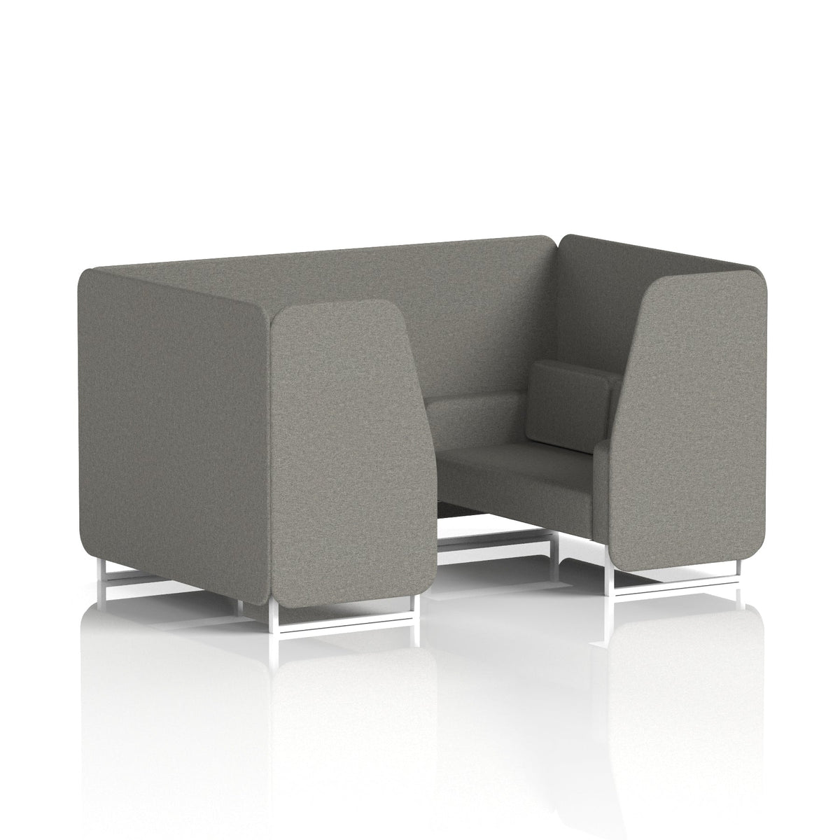 Commercial 4 Seater Privacy Booth – Single Tone – Crib 5 X2 - Number Panels And Sofa White - Industrious Decor