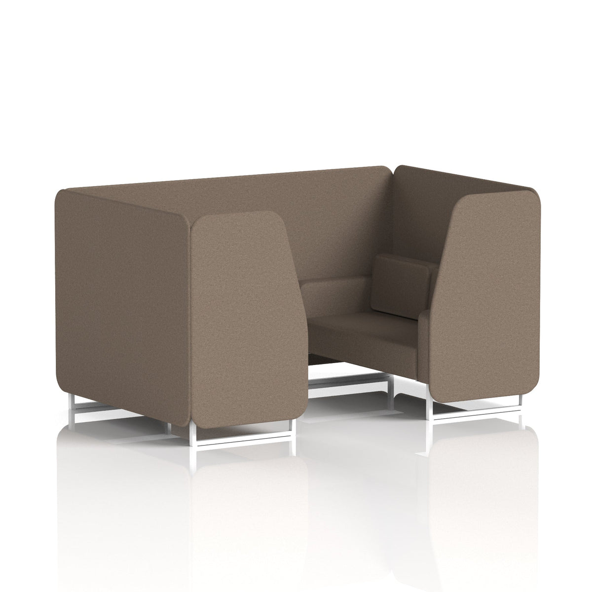 Commercial 4 Seater Privacy Booth – Single Tone – Crib 5 X2 - Theory Panels And Sofa White - Industrious Decor