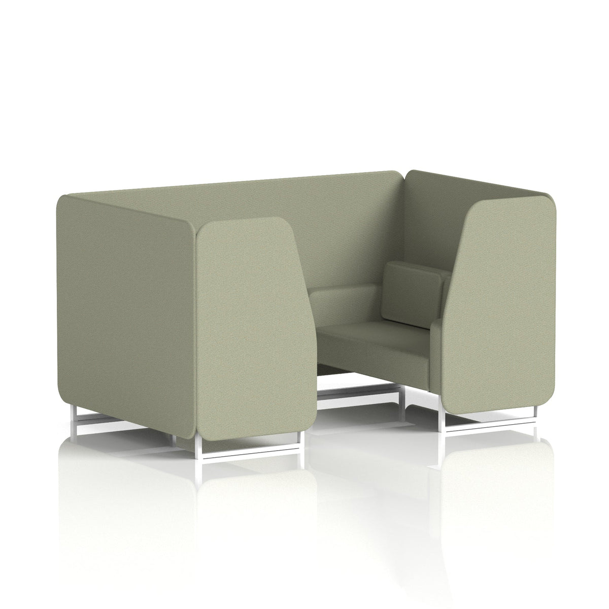 Commercial 4 Seater Privacy Booth – Single Tone – Crib 5 Main Line Flax - Newbury Panels And Sofa White - Industrious Decor