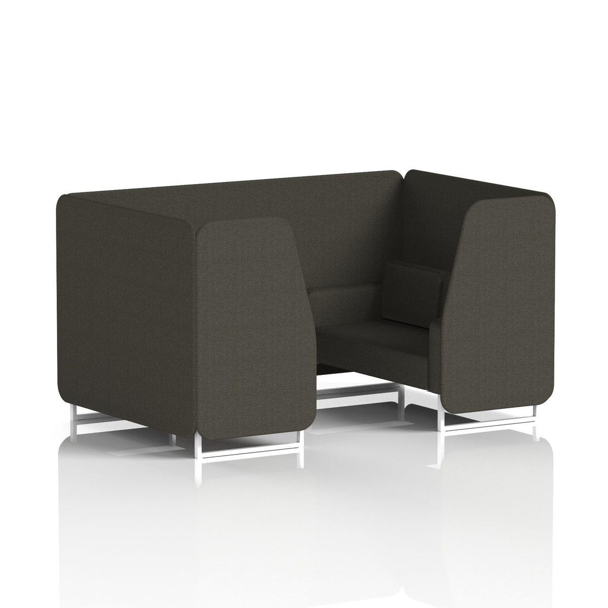 Commercial 4 Seater Privacy Booth – Single Tone – Crib 5 Main Line Flax - Temple Panels And Sofa White - Industrious Decor