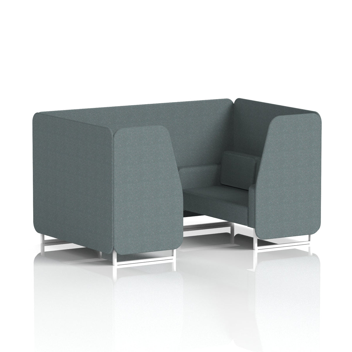 Commercial 4 Seater Privacy Booth – Single Tone – Crib 5 Main Line Flax - Westminster Panels And Sofa White - Industrious Decor
