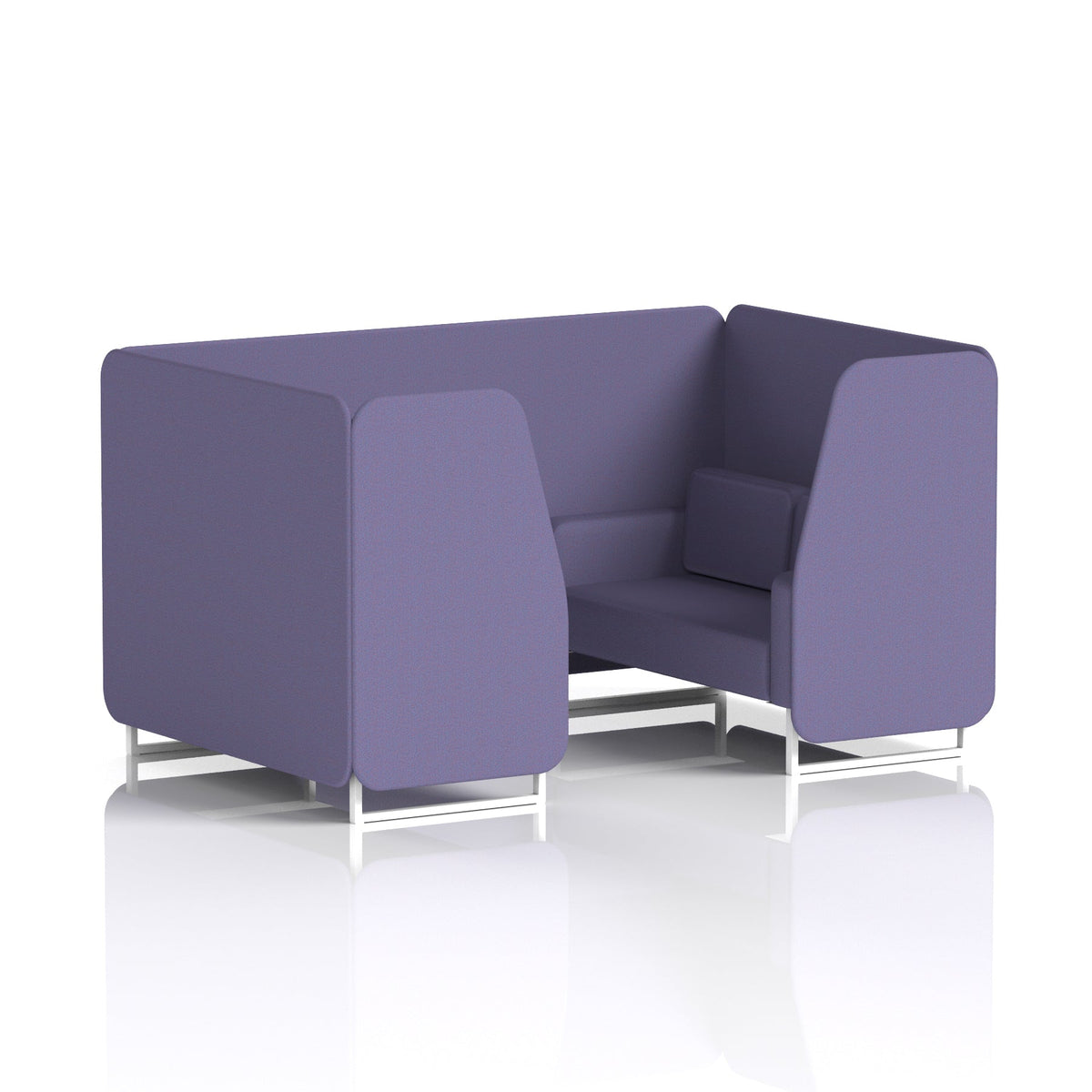 Commercial 4 Seater Privacy Booth – Single Tone – Crib 5 Synergy - Order Panels And Sofa White - Industrious Decor