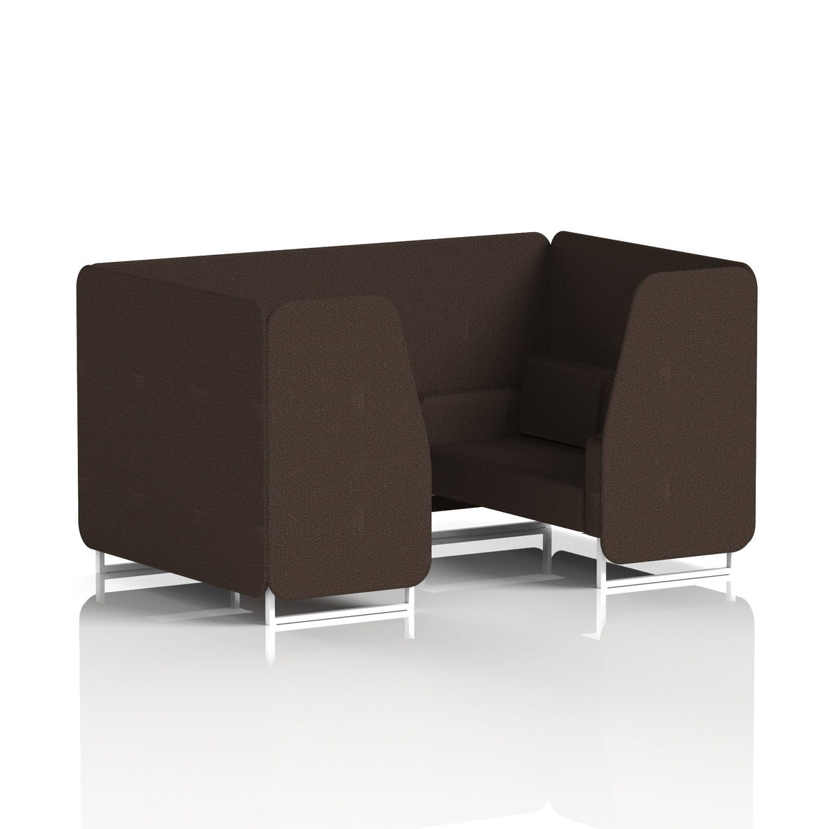 Commercial 4 Seater Privacy Booth – Single Tone – Crib 5 Synergy - Wed Panels And Sofa White - Industrious Decor