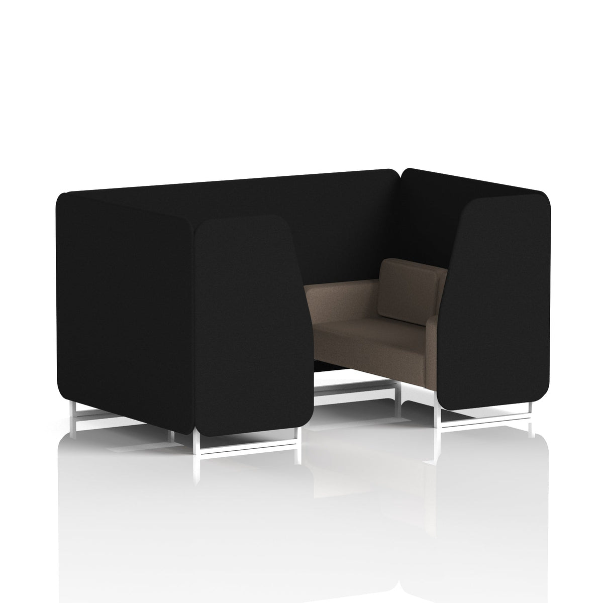 Commercial 4 Seater Privacy Booth – Two Tone – Crib 5 X2 - Diameter Panels And Theory Sofa White - Industrious Decor