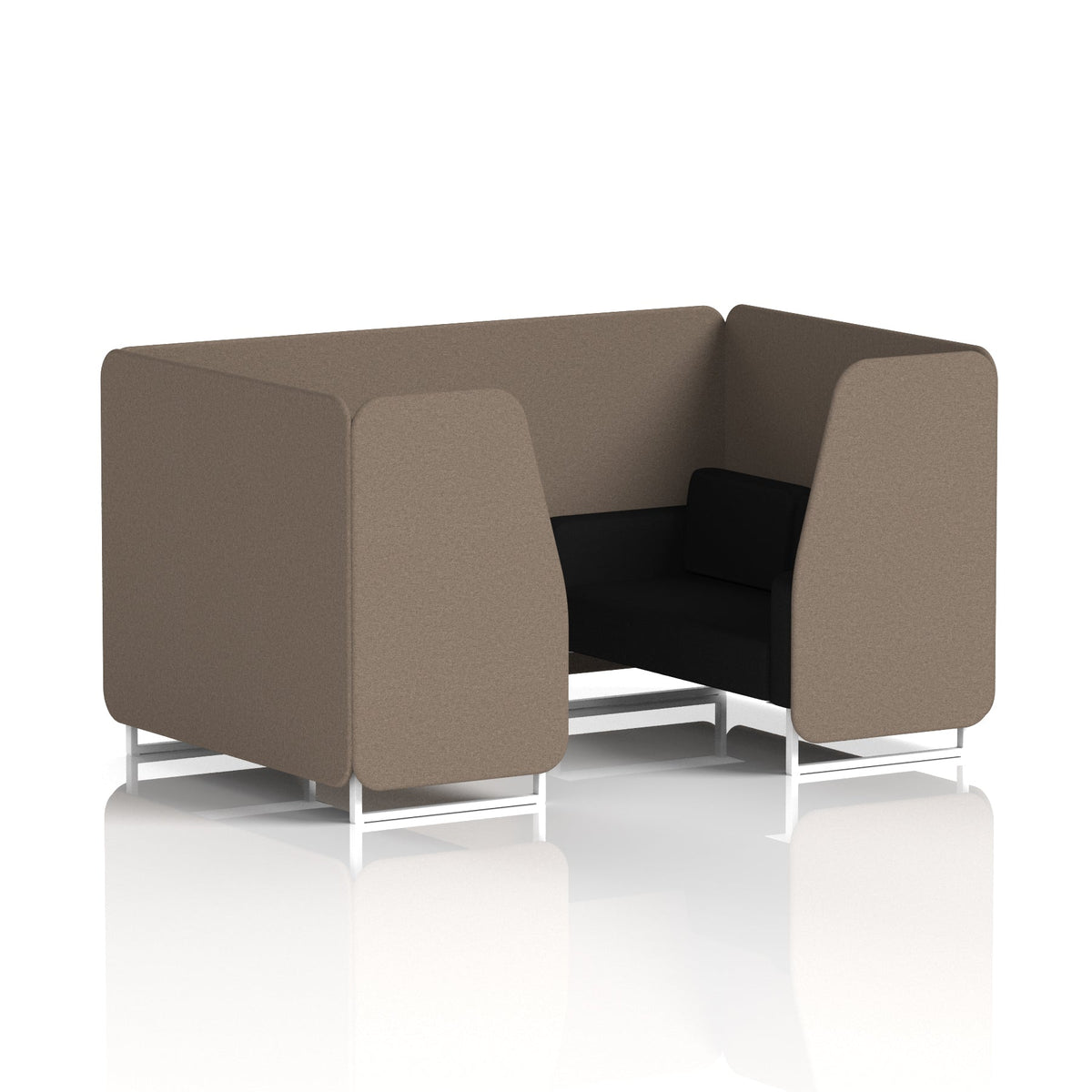 Commercial 4 Seater Privacy Booth – Two Tone – Crib 5 X2 - Theory Panels And Diameter Sofa White - Industrious Decor