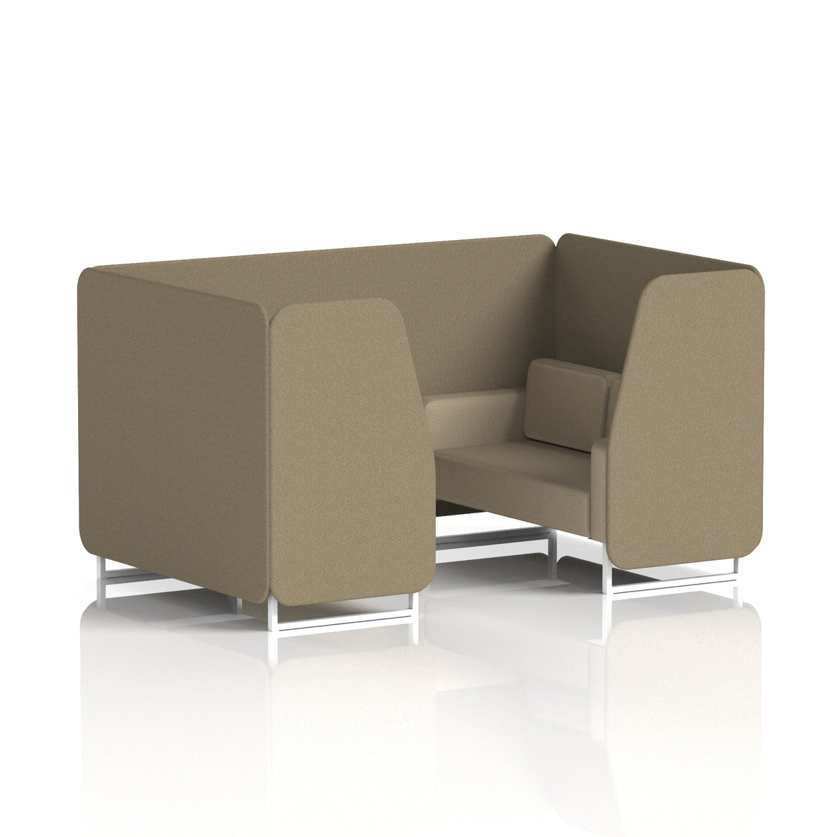 Commercial 4 Seater Privacy Booth – Two Tone – Crib 5 Main Line Flax - Bank Panels And Upminster Sofa White - Industrious Decor