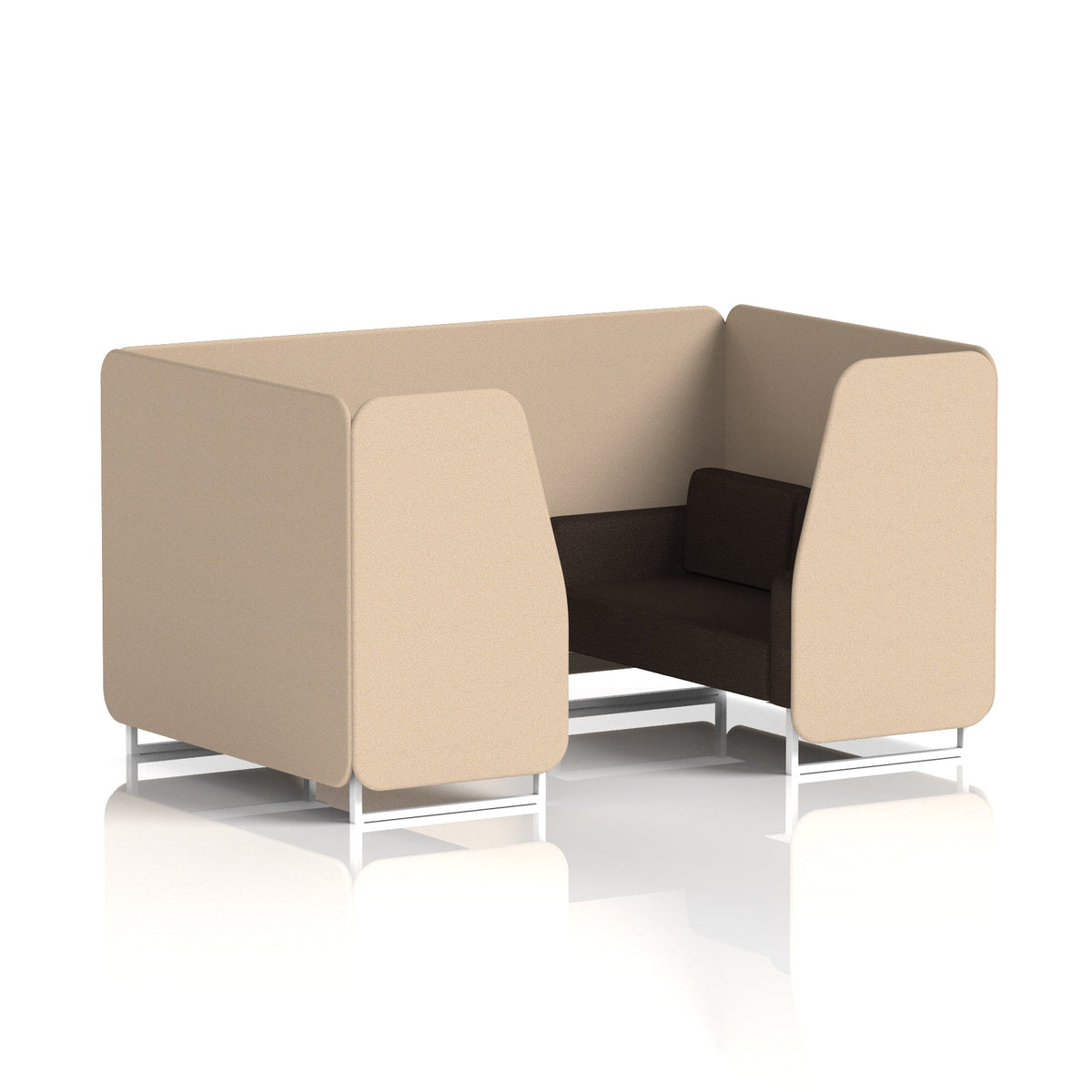 Commercial 4 Seater Privacy Booth – Two Tone – Crib 5 Synergy - Affix Panels And Wed Sofa White - Industrious Decor