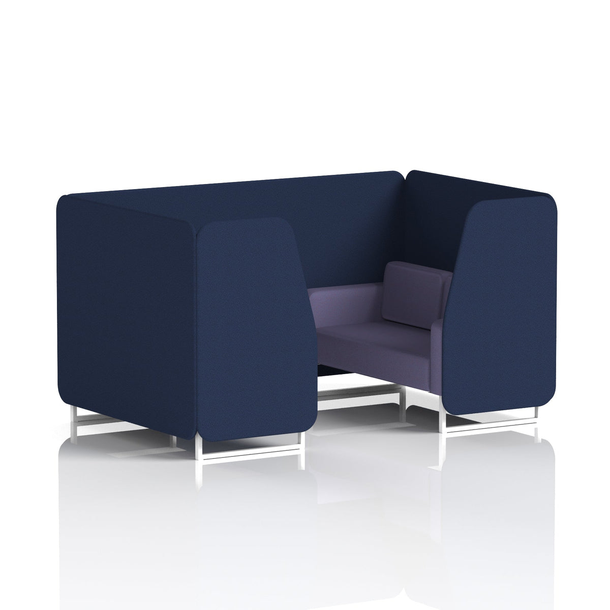 Commercial 4 Seater Privacy Booth – Two Tone – Crib 5 Synergy - Alike Panels And Order Sofa White - Industrious Decor