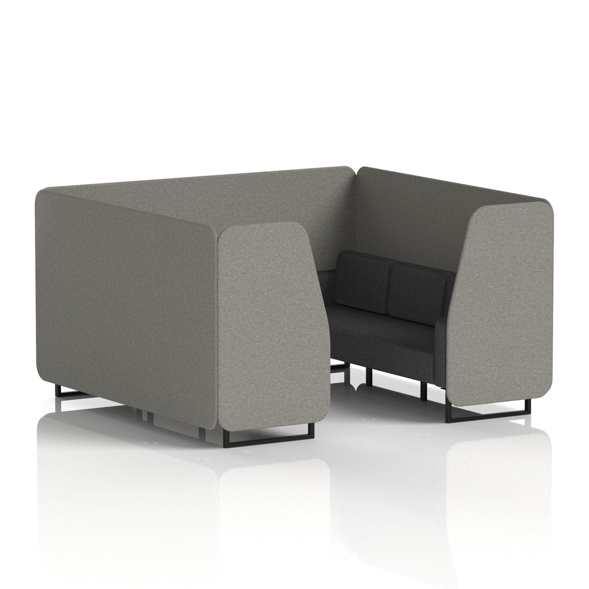 Commercial 6 Seater Privacy Booth – Two Tone – Crib 5 X2 - Number Panels And Arithmetic Sofa Black - Industrious Decor