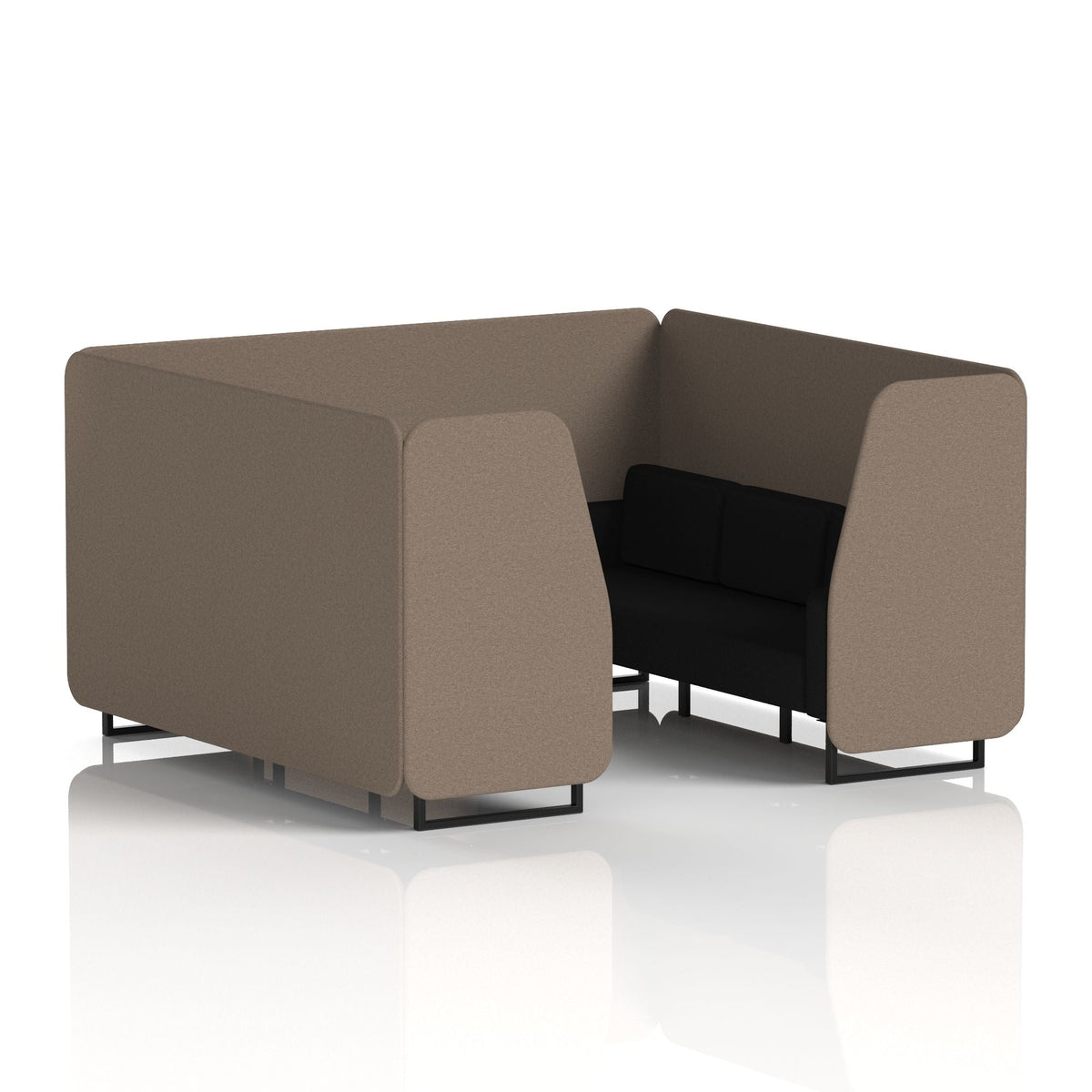 Commercial 6 Seater Privacy Booth – Two Tone – Crib 5 X2 - Theory Panels And Diameter Sofa Black - Industrious Decor
