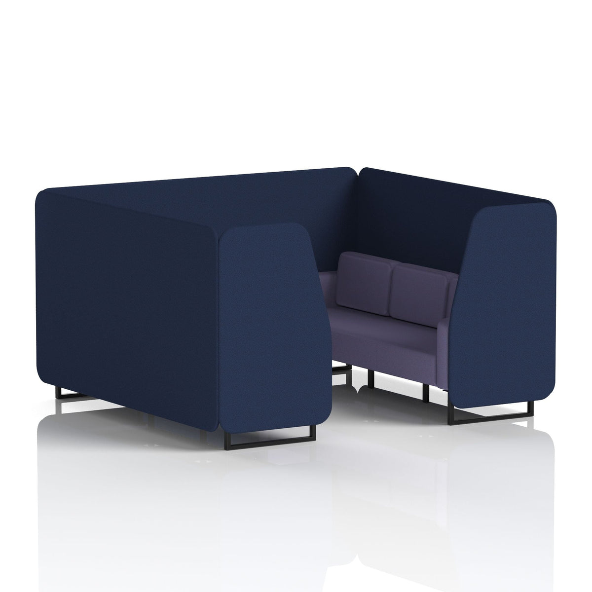 Commercial 6 Seater Privacy Booth – Two Tone – Crib 5 Synergy - Alike Panels And Order Sofa Black - Industrious Decor