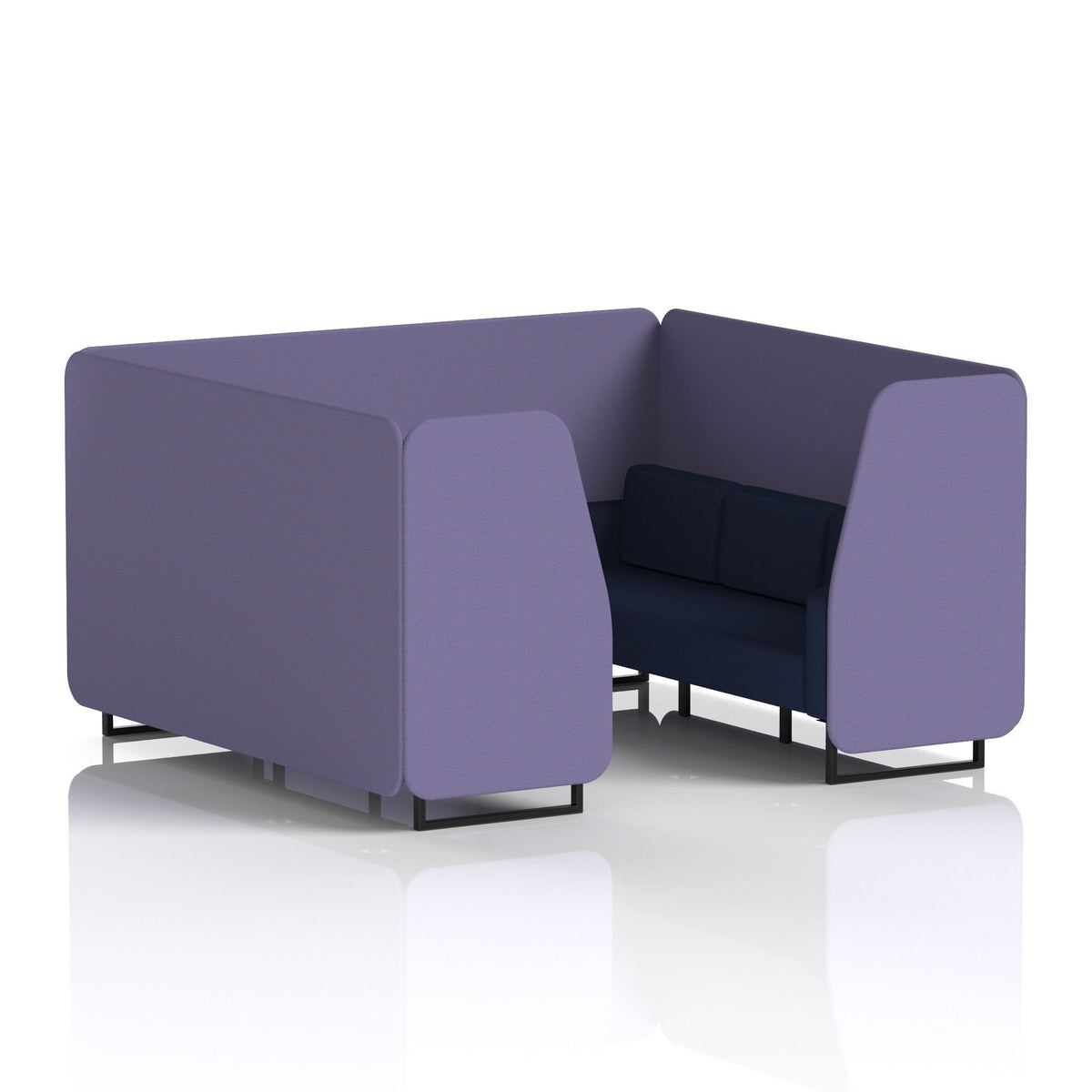 Commercial 6 Seater Privacy Booth – Two Tone – Crib 5 Synergy - Order Panels And Alike Sofa Black - Industrious Decor