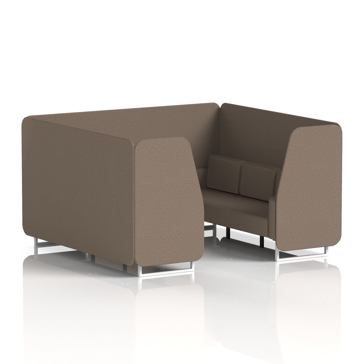 Commercial 6 Seater Privacy Booth – Single Tone – Crib 5 X2 - Theory Panels And Sofa White - Industrious Decor