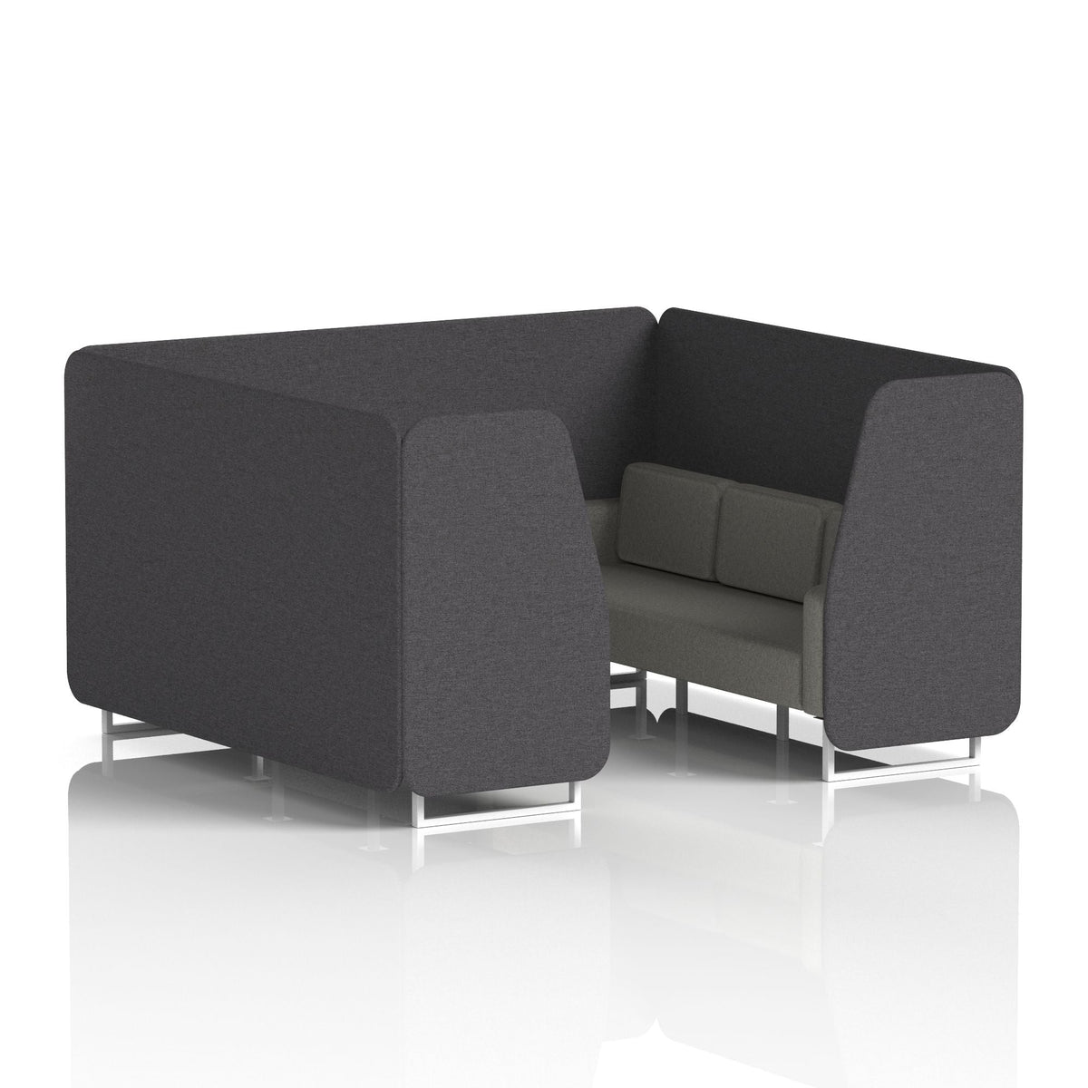 Commercial 6 Seater Privacy Booth – Two Tone – Crib 5 X2 - Arithmetic Panels And Number Sofa White - Industrious Decor