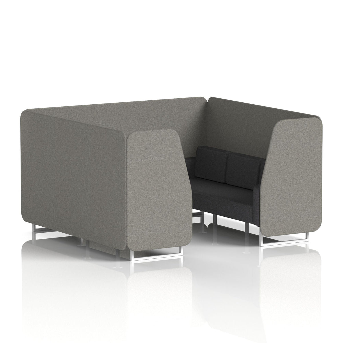 Commercial 6 Seater Privacy Booth – Two Tone – Crib 5 X2 - Number Panels And Arithmetic Sofa White - Industrious Decor