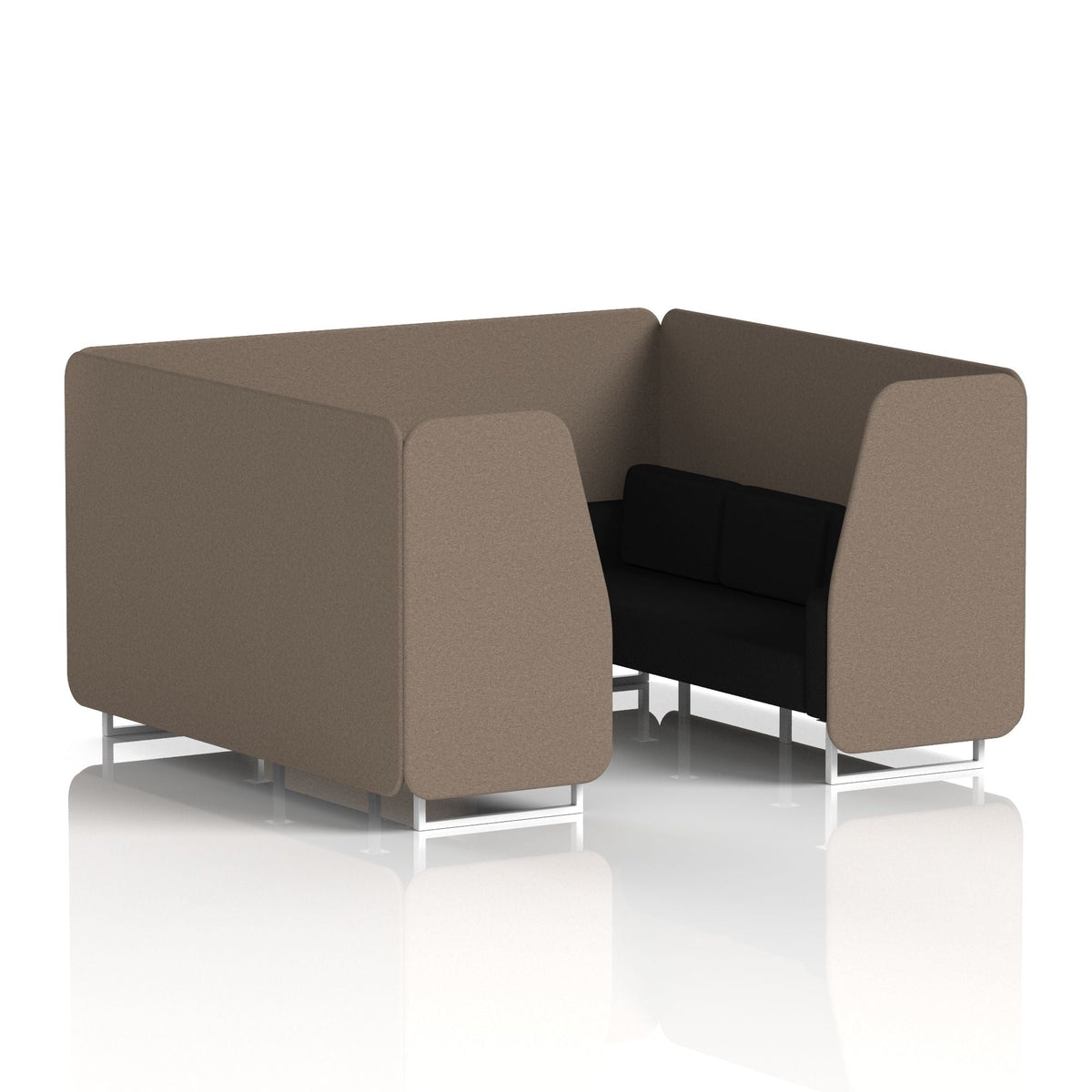 Commercial 6 Seater Privacy Booth – Two Tone – Crib 5 X2 - Theory Panels And Diameter Sofa White - Industrious Decor