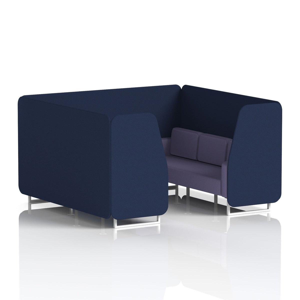 Commercial 6 Seater Privacy Booth – Two Tone – Crib 5 Synergy - Alike Panels And Order Sofa White - Industrious Decor
