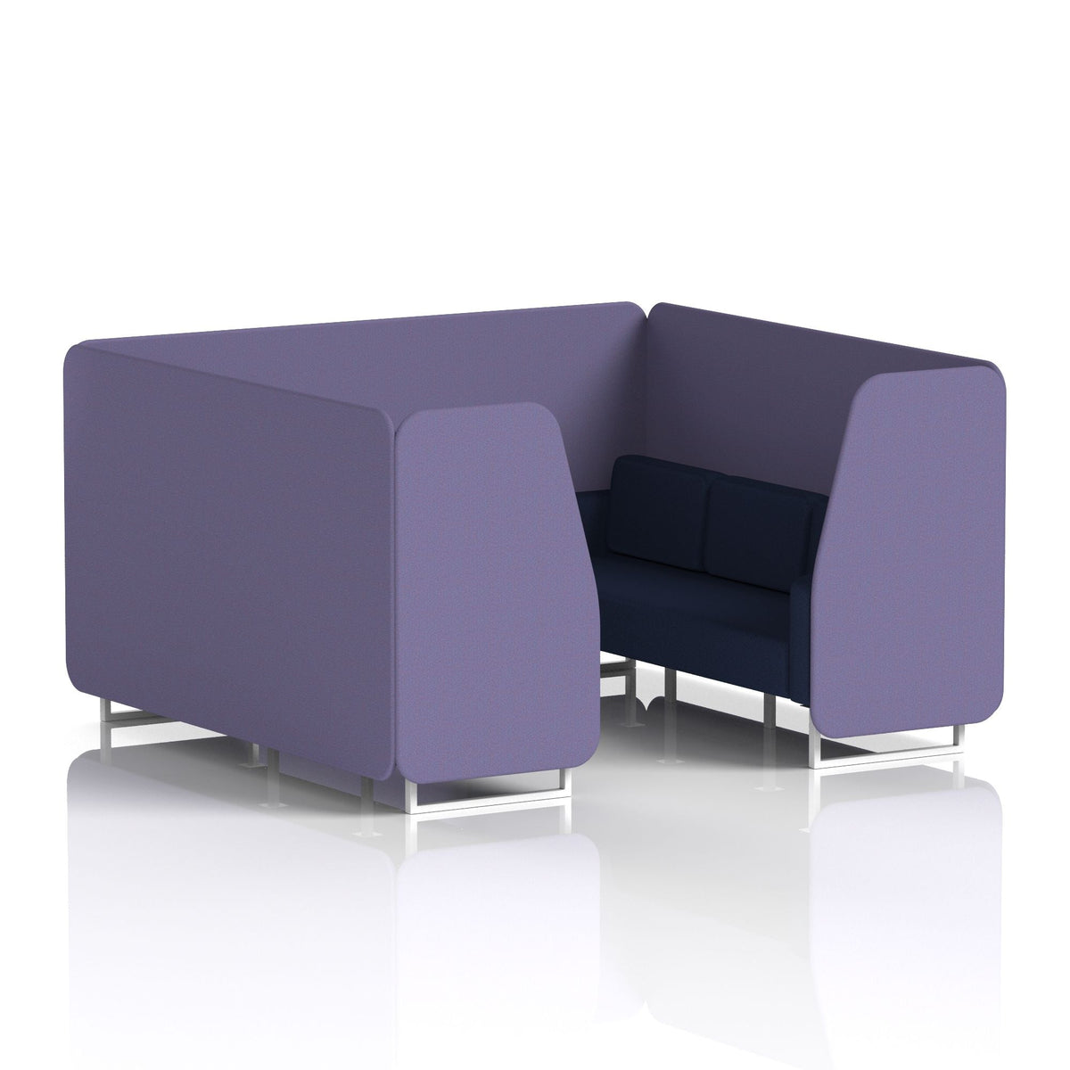 Commercial 6 Seater Privacy Booth – Two Tone – Crib 5 Synergy - Order Panels And Alike Sofa White - Industrious Decor