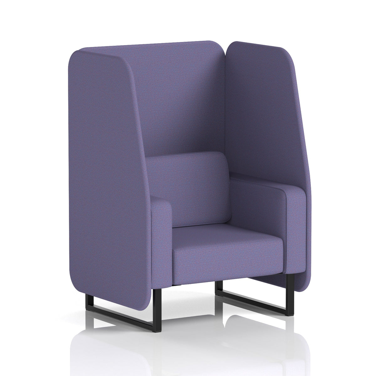 Commercial 1 Seater Open Privacy Booth – Single Tone – Crib 5 Synergy - Order Panels And Sofa Black - Industrious Decor