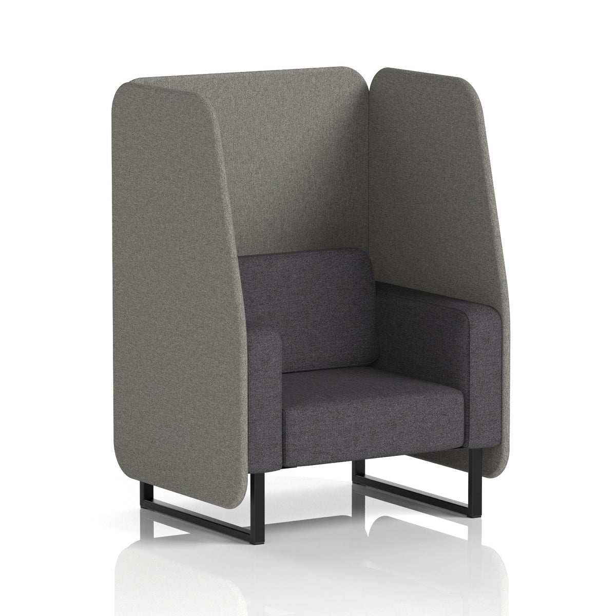 Commercial 1 Seater Open Privacy Booth – Two Tone – Crib 5 X2 - Number Panels And Arithmetic Sofa Black - Industrious Decor