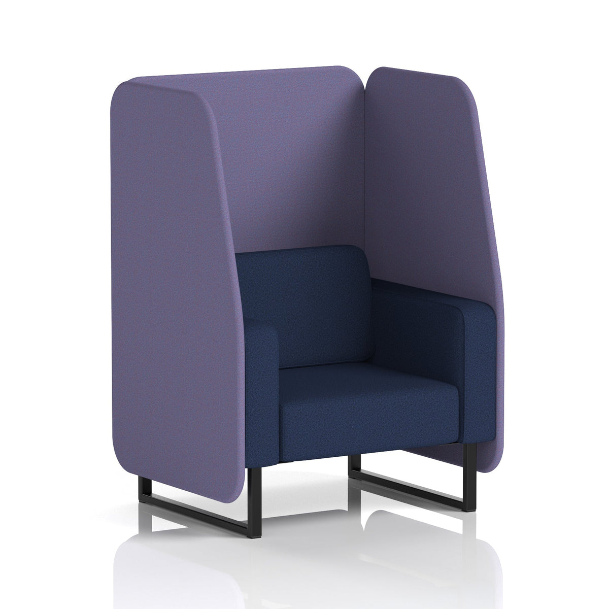Commercial 1 Seater Open Privacy Booth – Two Tone – Crib 5 Synergy - Order Panels And Alike Sofa Black - Industrious Decor