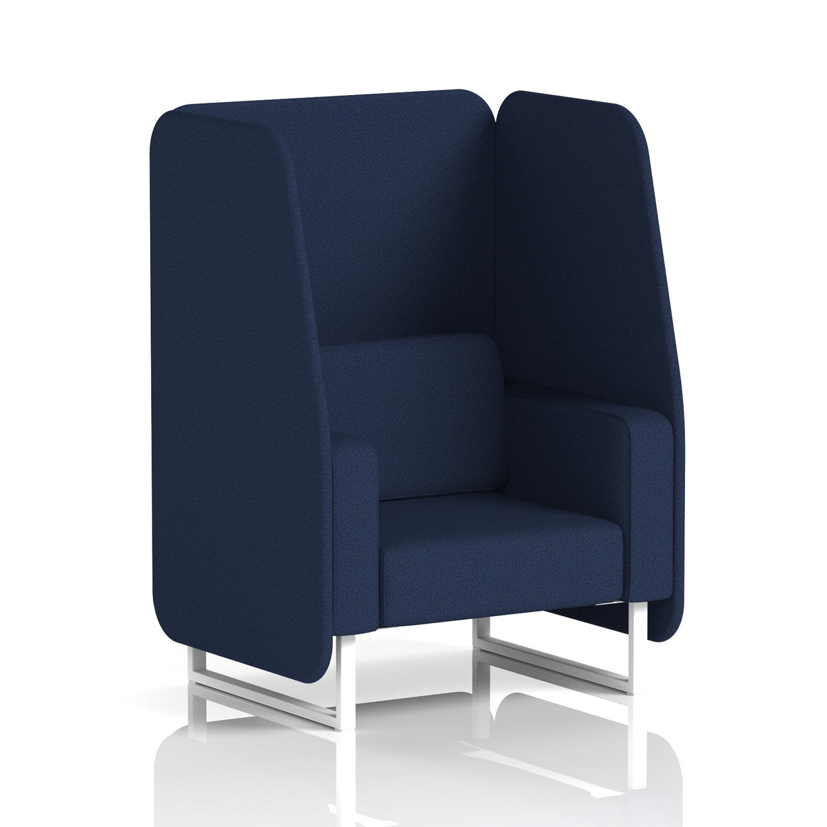 Commercial 1 Seater Open Privacy Booth – Single Tone – Crib 5 Synergy - Alike Panels And Sofa White - Industrious Decor