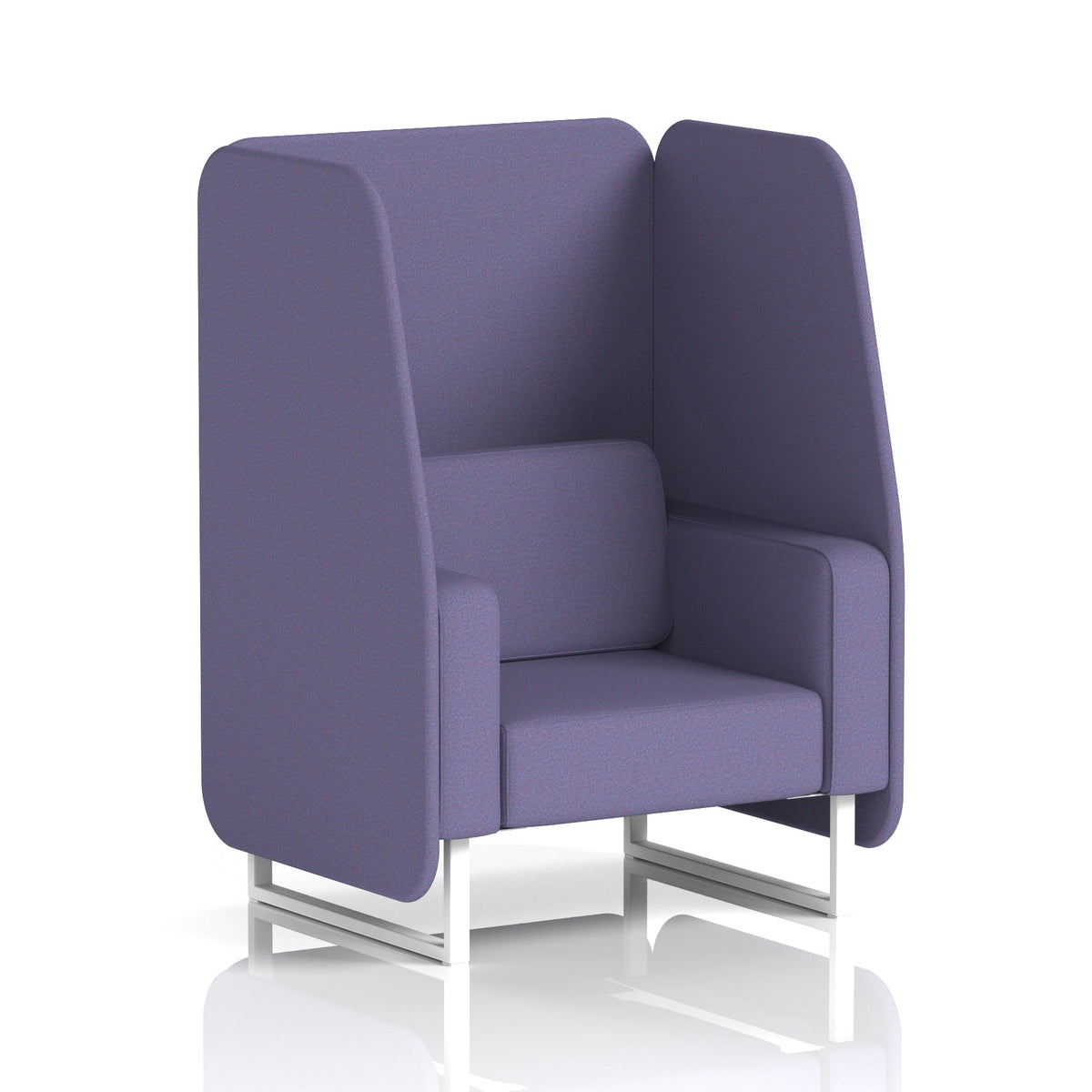 Commercial 1 Seater Open Privacy Booth – Single Tone – Crib 5 Synergy - Order Panels And Sofa White - Industrious Decor