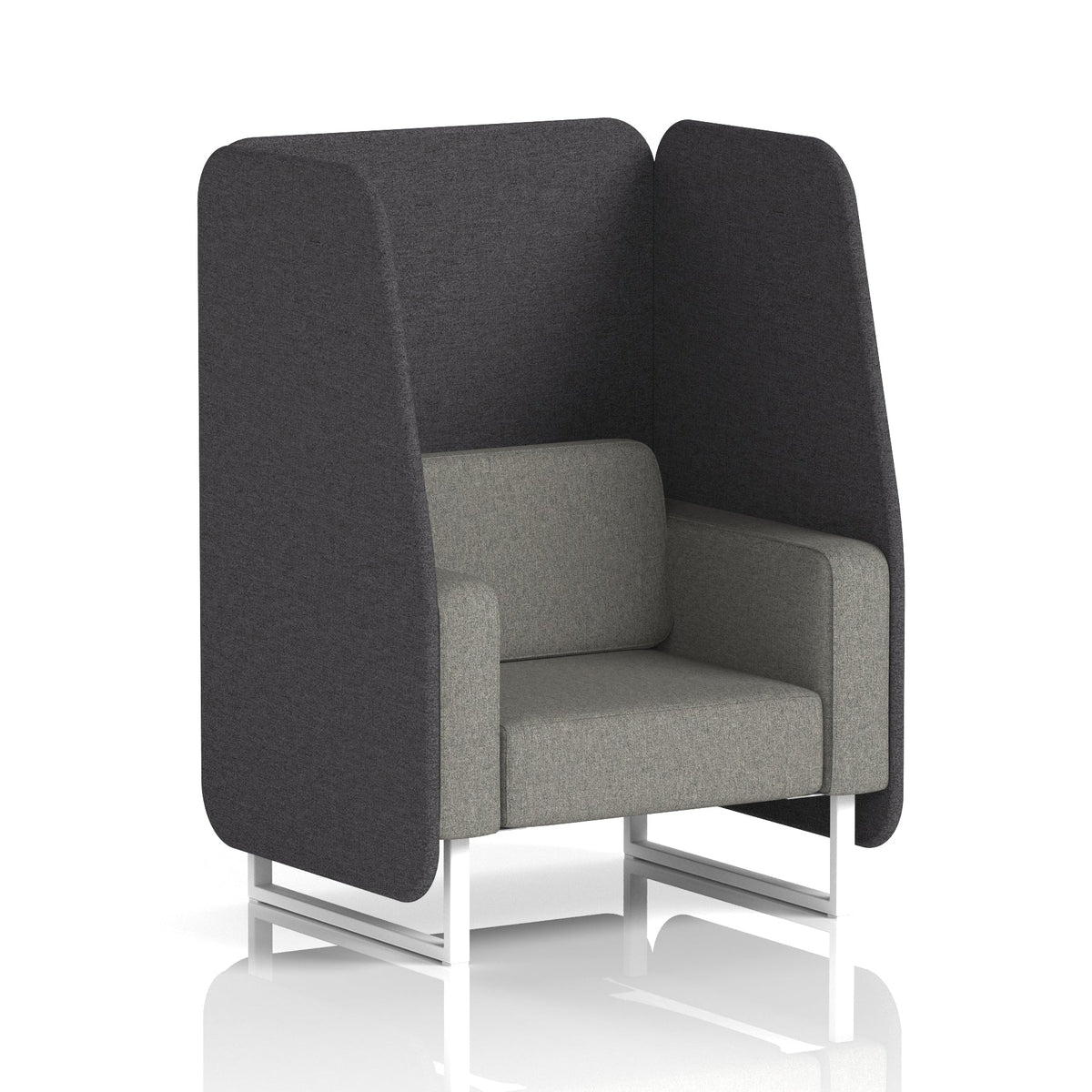 Commercial 1 Seater Open Privacy Booth – Two Tone – Crib 5 X2 - Arithmetic Panels And Number Sofa White - Industrious Decor