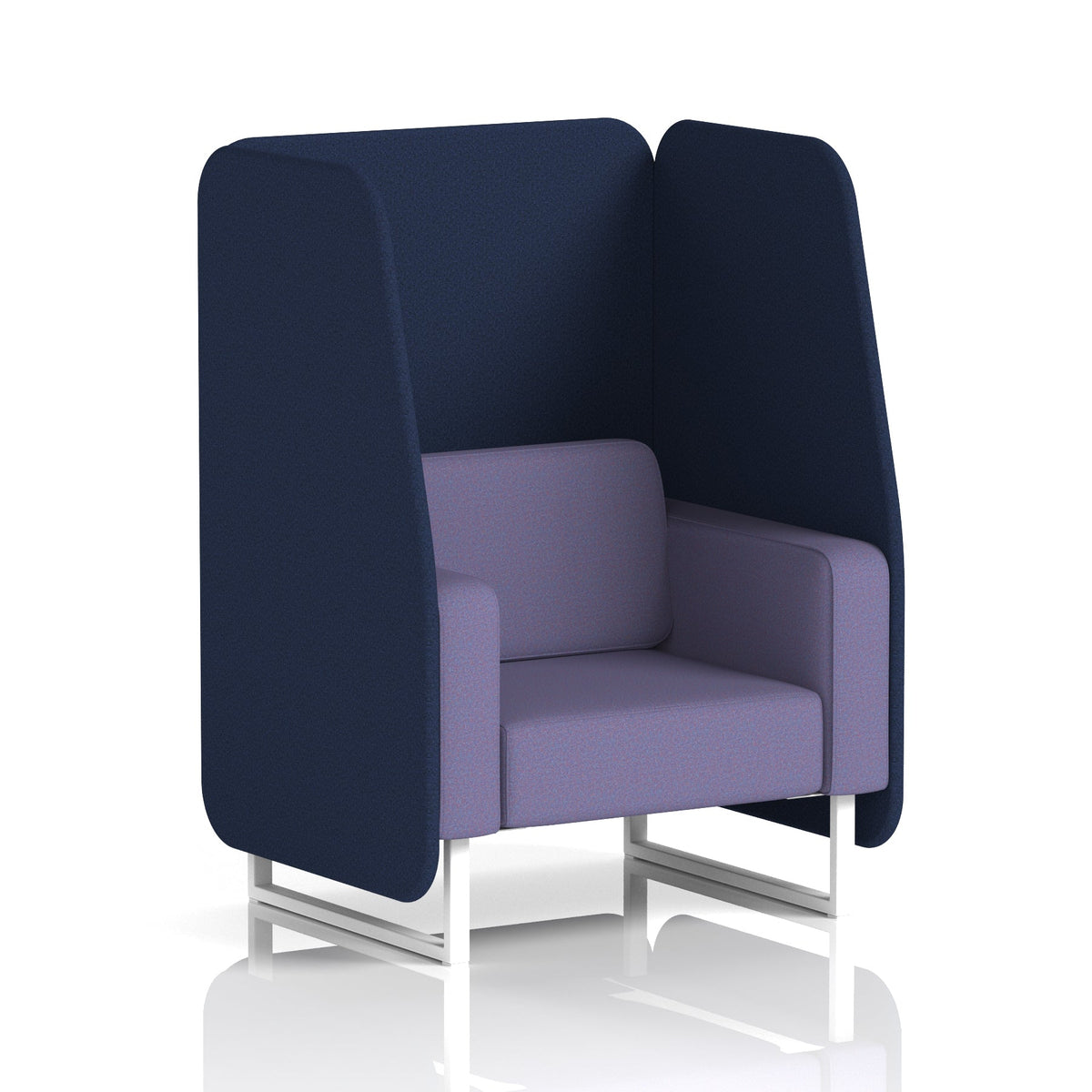 Commercial 1 Seater Open Privacy Booth – Two Tone – Crib 5 Synergy - Alike Panels And Order Sofa White - Industrious Decor