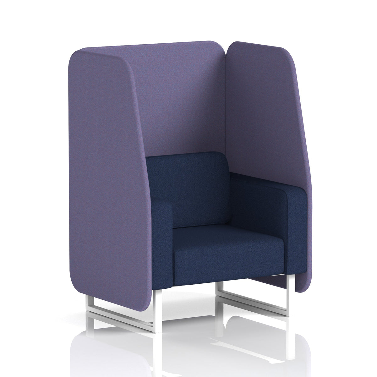 Commercial 1 Seater Open Privacy Booth – Two Tone – Crib 5 Synergy - Order Panels And Alike Sofa White - Industrious Decor