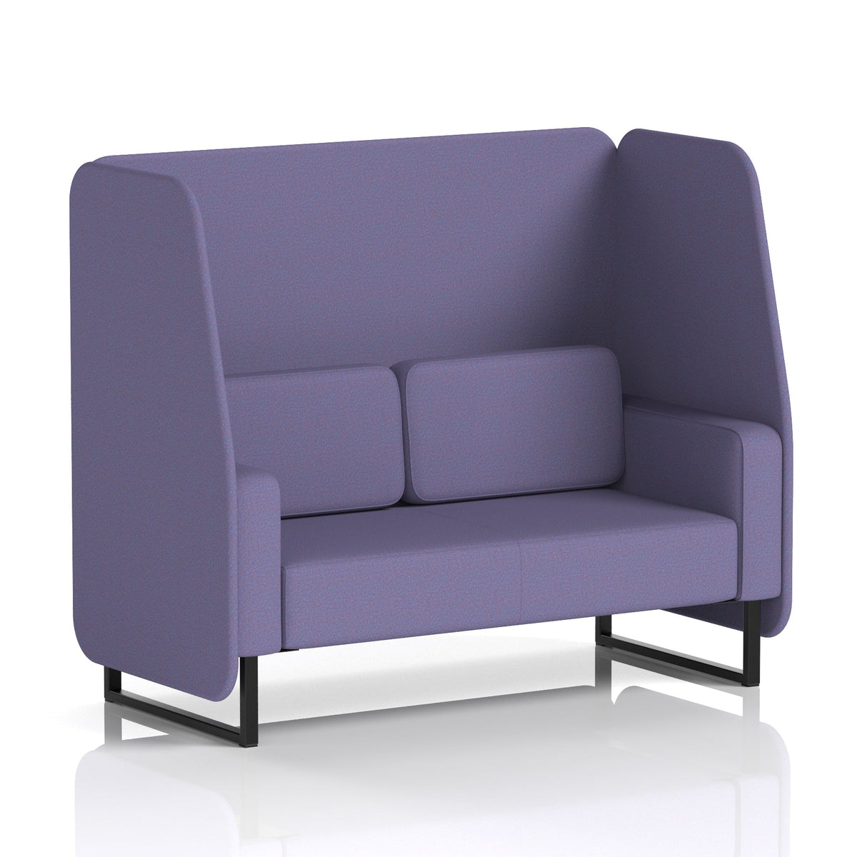 Commercial 2 Seater Open Privacy Booth – Single Tone – Crib 5 Synergy - Order Panels And Sofa Black - Industrious Decor