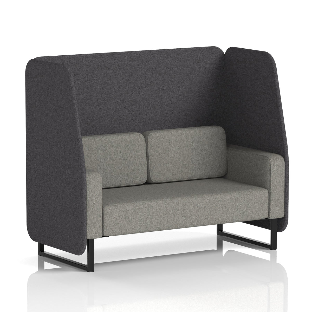 Commercial 2 Seater Open Privacy Booth – Two Tone – Crib 5 X2 - Arithmetic Panels And Number Sofa Black - Industrious Decor