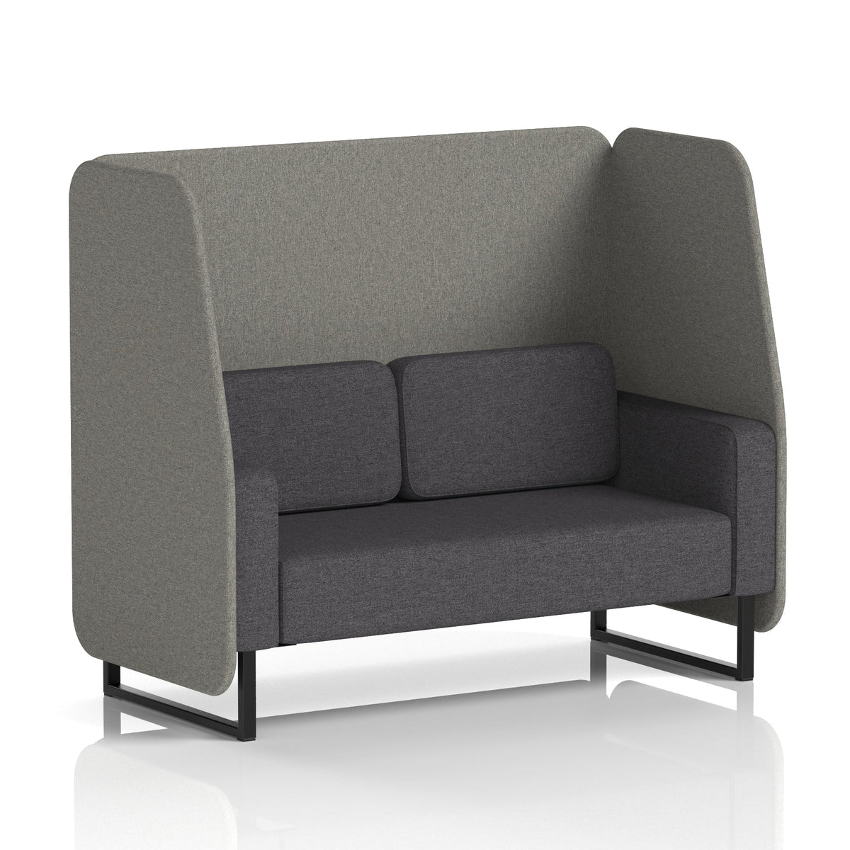 Commercial 2 Seater Open Privacy Booth – Two Tone – Crib 5 X2 - Number Panels And Arithmetic Sofa Black - Industrious Decor