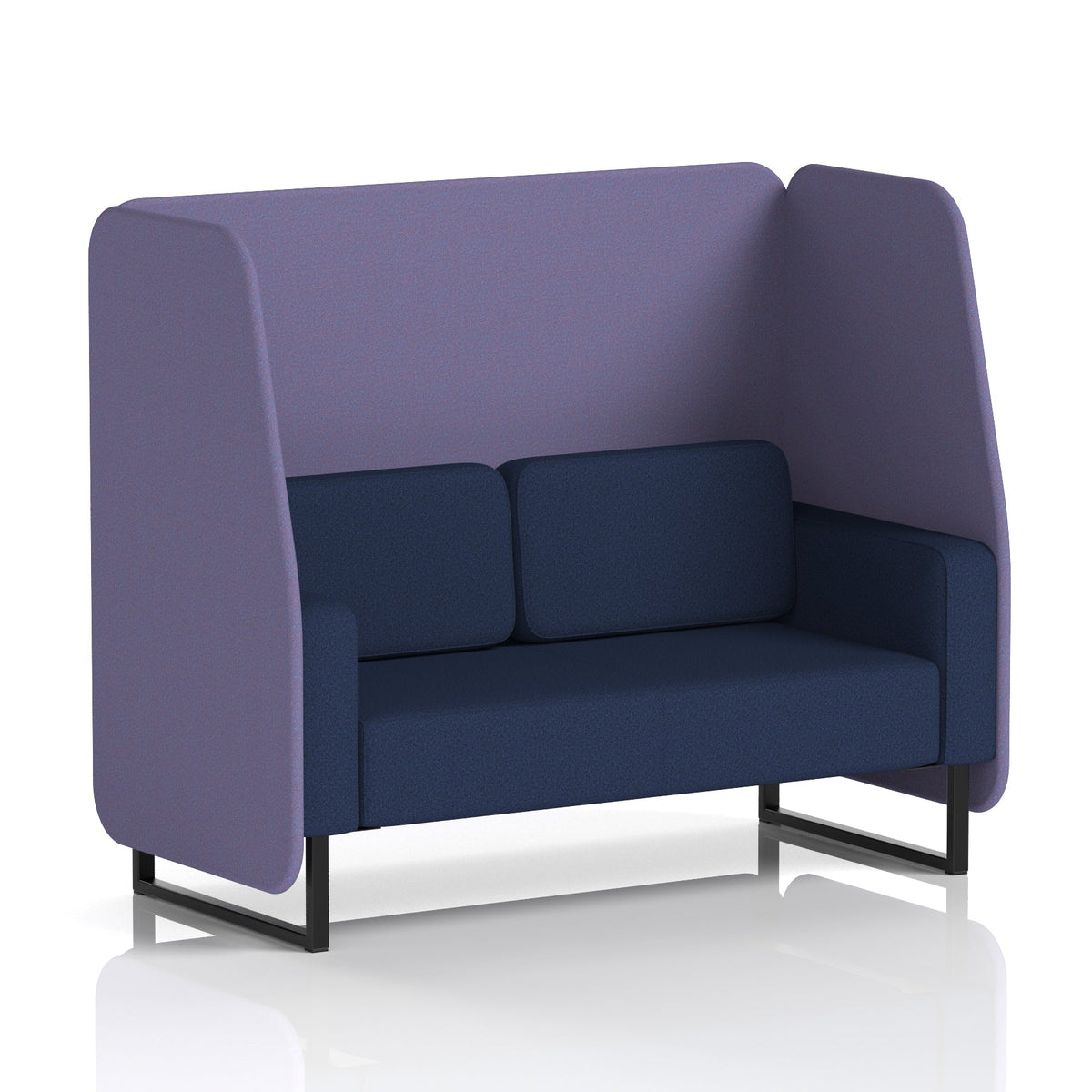 Commercial 2 Seater Open Privacy Booth – Two Tone – Crib 5 Synergy - Order Panels And Alike Sofa Black - Industrious Decor