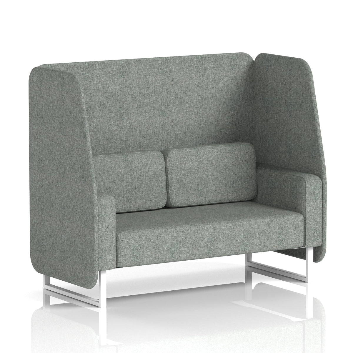 Commercial 2 Seater Open Privacy Booth – Single Tone – Crib 5 Rivet - Prime Panels And Sofa White - Industrious Decor