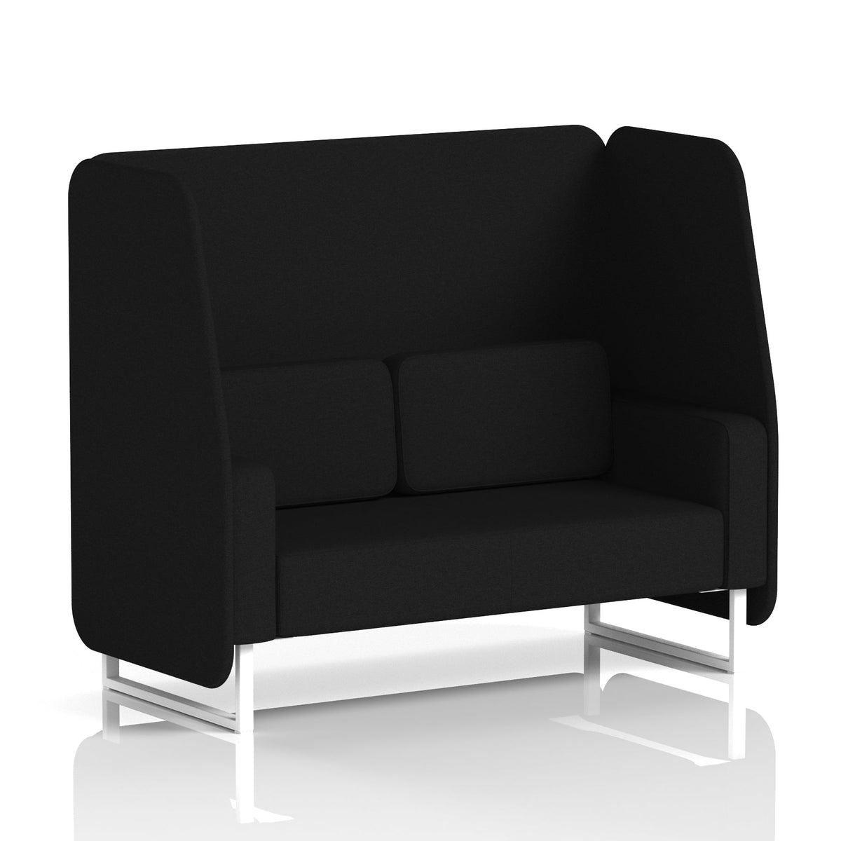 Commercial 2 Seater Open Privacy Booth – Single Tone – Crib 5 X2 - Diameter Panels And Sofa White - Industrious Decor