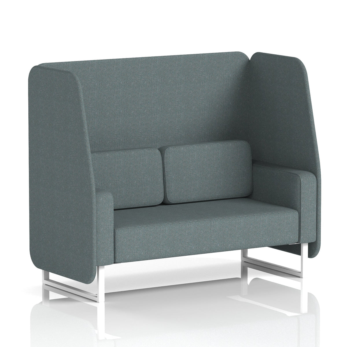 Commercial 2 Seater Open Privacy Booth – Single Tone – Crib 5 Main Line Flax - Westminster Panels And Sofa White - Industrious Decor