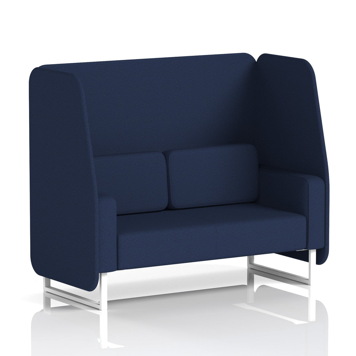 Commercial 2 Seater Open Privacy Booth – Single Tone – Crib 5 Synergy - Alike Panels And Sofa White - Industrious Decor