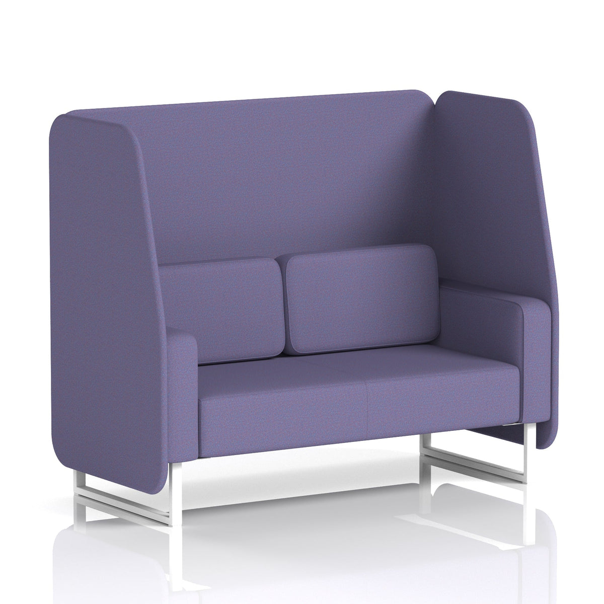 Commercial 2 Seater Open Privacy Booth – Single Tone – Crib 5 Synergy - Order Panels And Sofa White - Industrious Decor