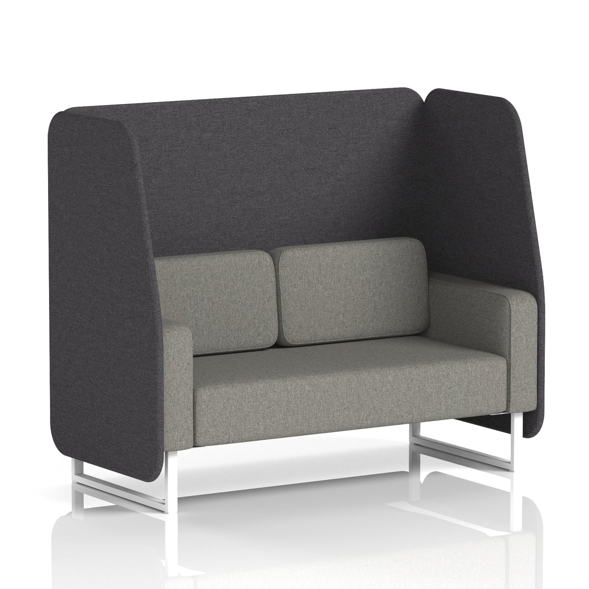 Commercial 2 Seater Open Privacy Booth – Two Tone – Crib 5 X2 - Arithmetic Panels And Number Sofa White - Industrious Decor